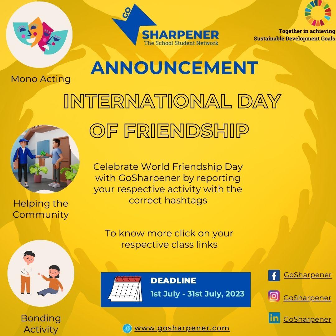 Go Sharpener Celebrate World Friendship Day with GoSharpener and...